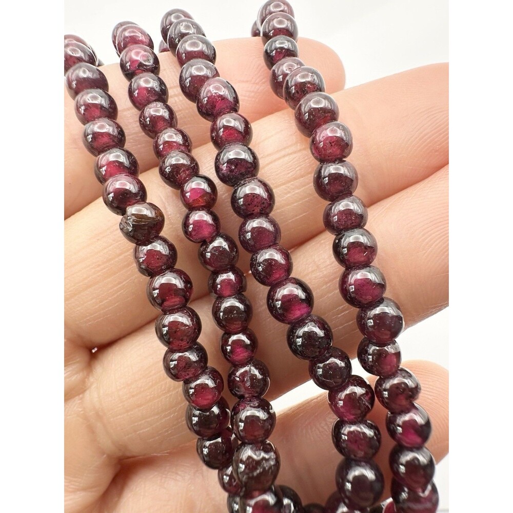 Vintage Garnet Nugget Bead Necklace 16.5”